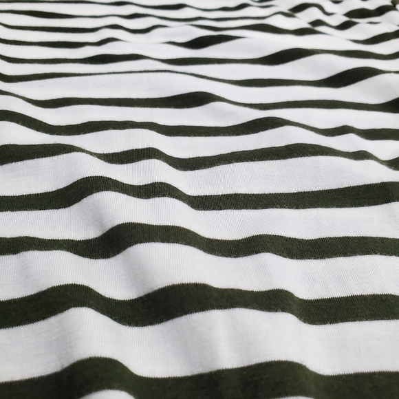 Green Envelope White Green Striped Tight Knit Top Blouse Size M Womens NWT - Picture 12 of 13